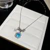 Colar de zircônia redondo multicamadas, corrente de clavícula de moda leve e de alta qualidade, acessório simples e versátil, único e personalizado