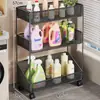 Estante de almacenamiento para baño, estante de almacenamiento integrado de varios niveles para piso para baño, inodoro, lavadora y espacios estrechos