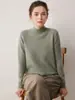 Suave y acogedor~ Suéter de cachemir para bebé de doble grosor para mujer, jersey de punto de cuello medio alto, prenda base para otoño e invierno