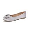 Fuente de Zapatos de Mujer: Banquete Nocturno de Nueva York ~ Zapatos Planos Bajos con Hebilla Cuadrada de Pedrería Flor de Hielo para Mujer, Zapatos de Boda, Zapatos para el Trabajo