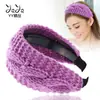 Diadema de ala ancha al por mayor transfronteriza versión coreana para otoño e invierno clip de pelo de lana popular en línea diadema de punto elegante horquilla joya diadema