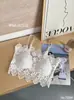 Camisola Bordada de Encaje Hueco Estilo Francés, Puro Deseo, con Copas en el Pecho, sin Aros, Cómodo y Sexy Espalda de Sujetador para Mujer