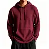 Ropa Nueva para Hombre Cruzando Europa Sudadera con Capucha de Waffle para Hombre Color Sólido Holgada Casual Manga Larga Sudadera con Capucha