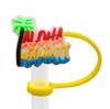 Nuevo Tema Hawaiano Gorra de Paja Cubierta Antipolvo de Paja Accesorios de Decoración DIY Cubierta de Paja Tapón Antipolvo de Silicona