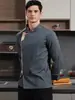 Roupas de Trabalho de Chef de Hotel de Luxo Outono Manga Longa Roupas de Trabalho para Cozinha de Catering Conjunto de Roupas de Trabalho para Cozinha de Hotel para Mulheres
