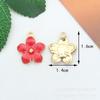 Accesorios de bricolaje Serie Roja Material de aleación Flor clásica Ins Pendientes Pulsera Llavero Colgante
