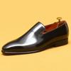 Zapatos de Cuero de Estilo Británico Business Casual para Hombre, Piel de Vaca Genuina de Primera Capa, Charol, Zapatos Formales Slip-On Brillantes, Venta al por Mayor, Venta Caliente Transfronteriza