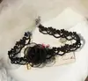 Collar de encaje negro cadena para la clavícula temperamento Súper hada mariposa tridimensional gargantilla joyería hecha a mano