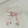 Pulseira Borboleta Rosa Flor de Cerejeira da Primavera, Pulseira de Design Elegante e Exquisito, Pulseira Doce para Estudante Chinoiserie de Aparência Sofisticada