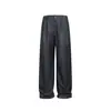 Pantalones de Hombre con Botones Ouswe Estilo Americano Marca de Moda Plisados Sueltos Rectos Pantalones de Vestir Casuales con Efecto de Caída Pantalones Largos Rk222