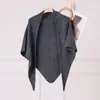 Xale de Lã com Lantejoulas Cor Sólida Tricô Cruzado para Mulheres Inverno Versátil Quente Cachecol para Coluna Cervical Venda por Atacado