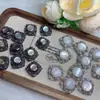 Caja de concha blanca natural concha negra pulsera con diseño tallado a mano colgante accesorios DIY