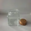 Pote de Armazenamento de Boca Larga Quadrado de Vidro Transparente 250ml para Alimentos Secos, Garrafa para Desejos, Pote para Armazenamento de Especiarias