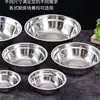 Bacia de Aço Inoxidável Espessada Redonda Presente Não Magnética Lavatório Doméstico Bacia de Cozinha Cantina Bacia para Lavar Vegetais Bacia de Sopa de Aço Inoxidável