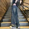 Jeans de calle lavados de moda para hombre, retro, holgados, ins, de verano, callejera americana, hip hop, rectos, informales