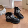 Botas de Cuero Suave y Cómodas para Niñas 2026 Nuevo Estilo Primavera/Otoño Moda Infantil Botas Martin Versátiles Botas de Princesa con Lazo