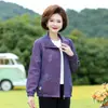 Chaqueta Cortavientos Delgada de Otoño para Mujer 2026 Chaqueta Casual de Primavera y Otoño para Mujeres de Mediana Edad y Mayores Solapa Elegante Top Holgado