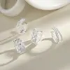 Aretes de Clip Doble Capa Trenzados Retorcidos de Diseño Simple en Capas, Sin Necesidad de Perforaciones, Aretes de Clip Envueltos en Cuerda de Cáñamo Retorcida