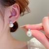 Aretes Simples de Aguja de Plata con Perla de Zircón Aretes Simples Versátiles Retro de Celebridad de Internet Aretes de Diseño de Moda Europeo y Americano al Por Mayor
