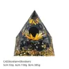 Pirâmide de Bola de Cristal Natural 5/6/8cm Ornamento de Mesa Chakra Cascalho Colorido Pirâmide de Resina Epóxi