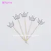 Bandera de decoración de pastel de cumpleaños para niños Estrella de cinco puntas Corona Amor Enchufe de PU Vestir Postre Boda 5 piezas