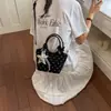 Bolso de Lunares para Mujer, Nuevo Modelo de Verano 2026, Exquisito Bolso Tote Pequeño para Salir, Textura de Alta Calidad, Bolso Cubo Cruzado de un Solo Hombro