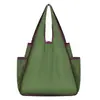 Bolsa de Compras Plegable de Gran Capacidad Bloque de Color, Impermeable, Puede Llevar Botellas de Agua, Bolso de Hombro, Bolsa de Almacenamiento Portátil, Bolsa para la Colada
