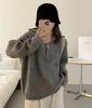 Suéter Pullover Meia Gola Tartaruga Feminino 2023 Outono e Inverno Novo Coreano Loose Lazy Style Suéter Ceroso macio Top
