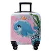 Maleta Trolley de 18 Pulgadas de Dibujos Animados 3D con Cremallera, Equipaje de Mano Pequeño con Gráficos y Texto Imprimibles, Maleta de Viaje con Ruedas Giratorias