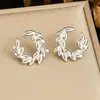 Moda Transfronteriza Pendientes Sencillos de Acero Inoxidable Chapados en Oro con Múltiples Elementos Combinados en Colores Dorado y Plateado, Versátiles para el Uso Diario