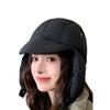 Gorra de aviador de invierno estilo coreano, ligera, cálida, rellena de plumón, con protección para las orejas, para hombres y mujeres, gorro para viento y nieve del noreste, algodón de plumón