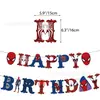 Nova Decoração de Festa de Aniversário Temática do Homem-Aranha Conjunto de Bandeira e Flores de Aniversário do Homem-Aranha Atacado Transfronteiriço