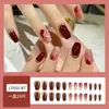 Unhas postiças 3D tridimensionais de alta qualidade feitas à mão, douradas e adornadas com diamantes, 24 peças, elegantes e valorizam as mãos