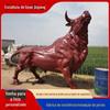 Escultura de boi imitação de cobre em fibra de vidro paisagem de cabeça de fazenda boi simulação resina boi velho boi guaxinim decoração de boi fabricante