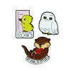 Búho Animal de Dibujos Animados Pato Amarillo Pequeño Broche Lindo Decoración de Letras Creativas Accesorios para Mochila Insignia de Metal