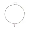 Elegante Temperamento Francés Diseño Simple Moño Perla Swarovski Collar Cadena Clavícula Moda de Alta Gama Lujo Ligero