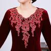 Vestido de madre de la boda de Chen Miaoyan, nuevo vestido de terciopelo bordado de otoño, vestido de banquete, fábrica al por mayor