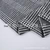 Tecido Jacquard Elástico Personalizado de Poliéster-Viscose, Tecido de Tricô Pied-de-Poule, Tecido Jacquard Dupla Face, Tecido Xadrez Preto e Branco