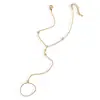 Diseño de Nicho Cadena Fina Zirconia Pulsera Cadena de Muñeca Estilo Minimalista Francés Cadena de Dedo con Zirconia Tachonada de Diamantes Joyería de Lujo Ligero Venta al por Mayor