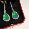 Atacado de fábrica novos brincos chineses femininos ágata verde calcedônia cabaça brincos de alto senso brincos pingente alto senso