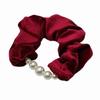 Anillo para el cabello de terciopelo con cuentas estilo coreano Marubeni para mujer, retro, estilo hija dorada, lazo para coleta baja, cuerda para el cabello elegante, tocado