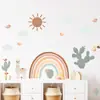 Br93907 Calcomanía de Pared Autoadhesiva Estilo Ins de Cactus Arcoíris del Desierto de Dibujos Animados Bohemio Calcomanía Decorativa para Habitación Infantil