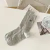 Meias Femininas, Meias Brancas com Laço para Primavera e Verão, Meias de Cano Médio Combinadas com Sapatos Pequenos de Couro, Atacado de Zhuji