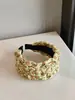 Diadema Ancha Trenzada Hecha a Mano Estilo Cuatro Estaciones con Corona Alta, Aspecto de Alta Gama, Adecuada para Lavarse la Cara, Cubrir el Cabello Gris y Hacer que la Cara Parezca Más Pequeña