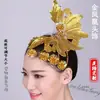 Tocado de Danza de Xizang para Mujer Performance Yangko Baile Cuadrado Flor de Cabeza Danza Étnica Dai Danza Clásica Escenario