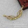 Jóias DIY Cobre Banhado a Ouro 24K Banhado a Ouro Real 30*13mm Zircônia Três Asas Micro-Cravado Feito à Mão B1482-B