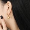 Pendientes de moda nuevos y sencillos de 10 mm con cuentas redondas lisas y mate, con hebilla de acero de titanio, estilo transfronterizo entre Europa y Estados Unidos