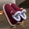 Sapatos de Algodão Cano Alto para Idosos e Meia-Idade, Sapatos de Algodão Inverno com Solado Grosso e Forro de Lã e Espessura Total, Sapatos de Algodão Velhos de Cor Pura e Resistentes a Manchas para Idosos