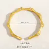 Loja de Ouro Mesmo Estilo Ouro Areia Diamante Incrustado Pulseira Aberta de Bambu Escovado para Mulheres Novo Estilo Chinês Estilo Nacional Joias Design de Nicho
