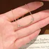 Versão Alta Banhada a Ouro Champagne 18K Corrente de Clavícula Colar Sorriso Full Diamond Família T Versátil de Luxo Leve Design de Ponta Feminino